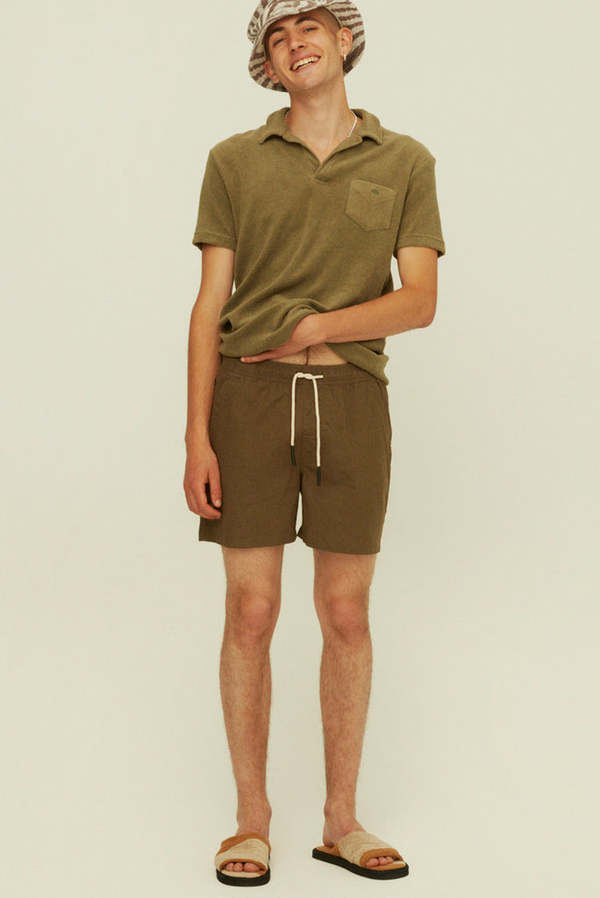 OAS LINEN SHORTS - ARMY