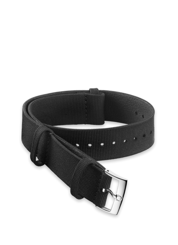 Omega Nato Black Coated Nylon Fabric Strap 20MM Black Garmentory