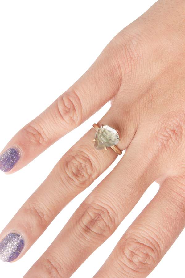 Variance Aquamarine Stone Gold Ring - Aquamarine