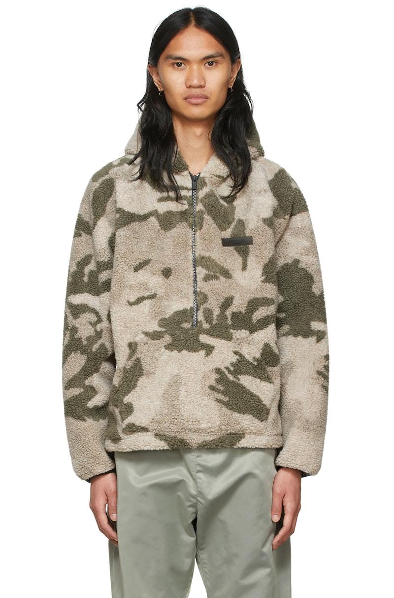 ジャケット・アウター ESSENTIALS Khaki Polyester Hoodie ESSENTIALS Khaki Polyester Hoodie