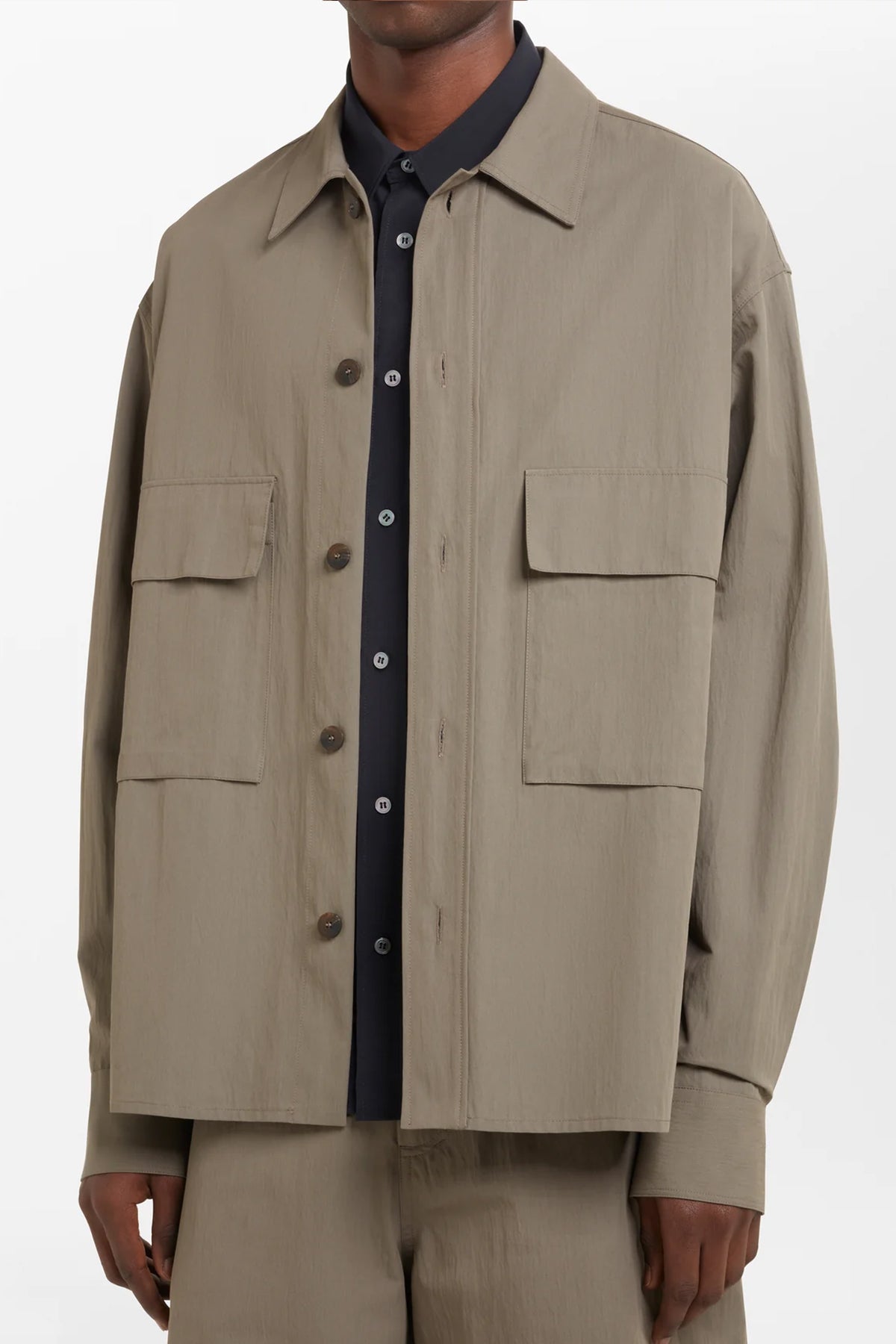 ジャケット・アウター STUDIO NICHOLSON Long Sleeve Overshirt Studio Nicholson Asago Overshirt - Fatigue | Garmentory