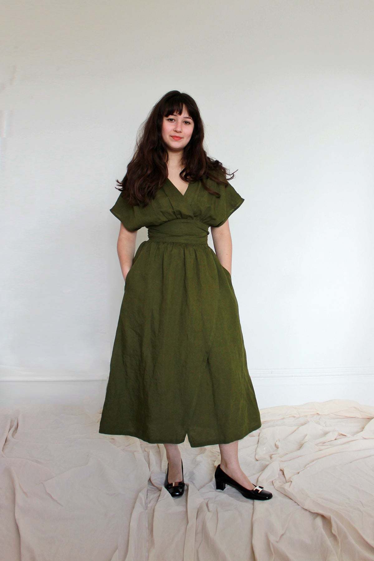 Ursa Minor Studio HANNAH DRESS - DARK MOSS | Garmentory Ursa Minor Studio HANNAH DRESS - DARK MOSS | Garmentory