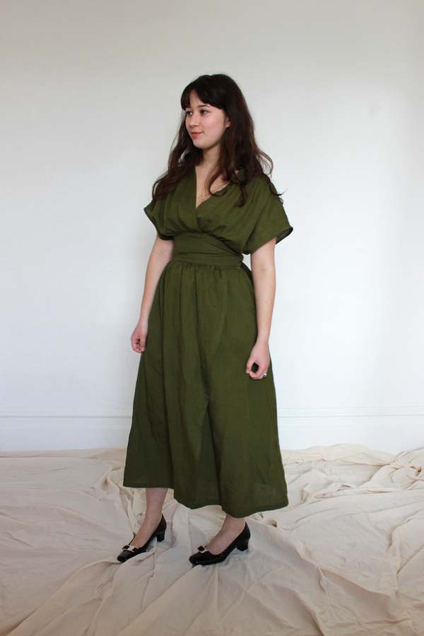 Ursa Minor Studio HANNAH DRESS - DARK MOSS | Garmentory