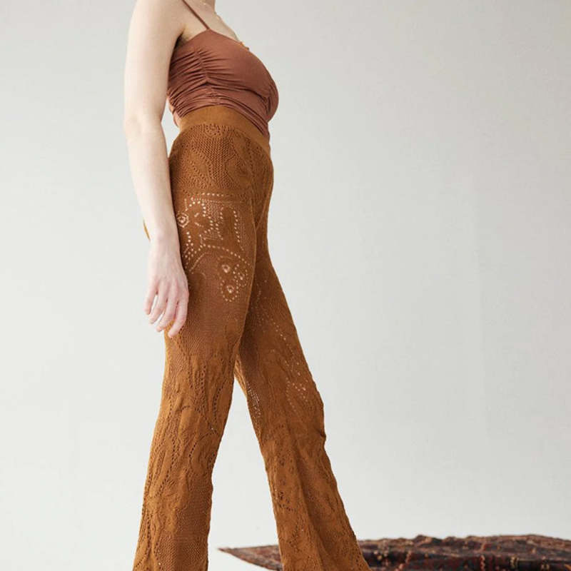 Misha & Puff Woman Lace Session Pants Resin Brown | Garmentory