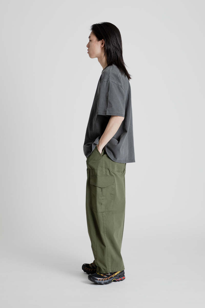 【KOOLOSET】Pigment Stripe Half Tee Frizmworks OG Pigment Dyeing Half Tee - Charcoal | Wallace