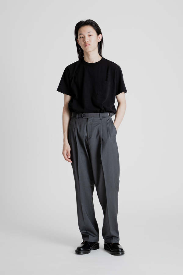 FRIZMWORKS Side Adjust Two Tuck Slacks Pant - Charcoal | Garmentory