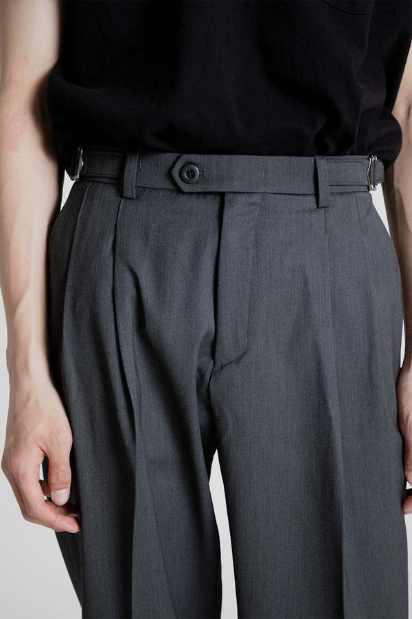FRIZMWORKS Side Adjust Two Tuck Slacks Pant - Charcoal | Garmentory