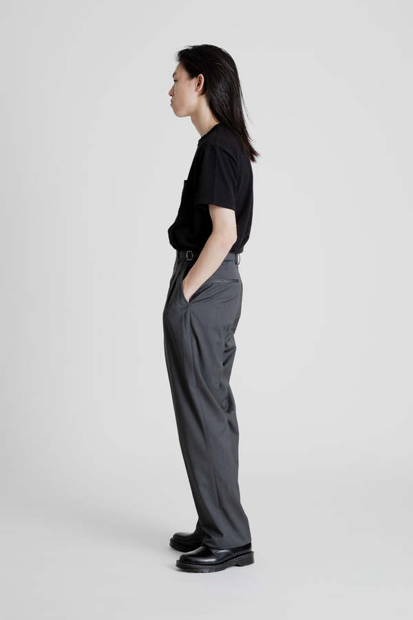 FRIZMWORKS Side Adjust Two Tuck Slacks Pant - Charcoal | Garmentory