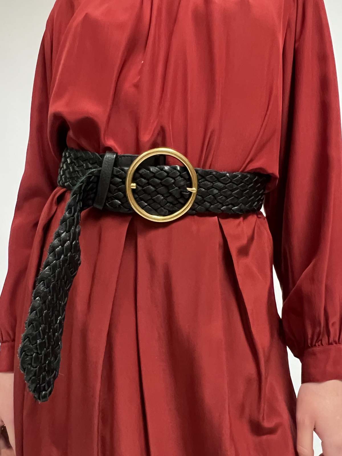 Wide Braided Belt Black Garmentory