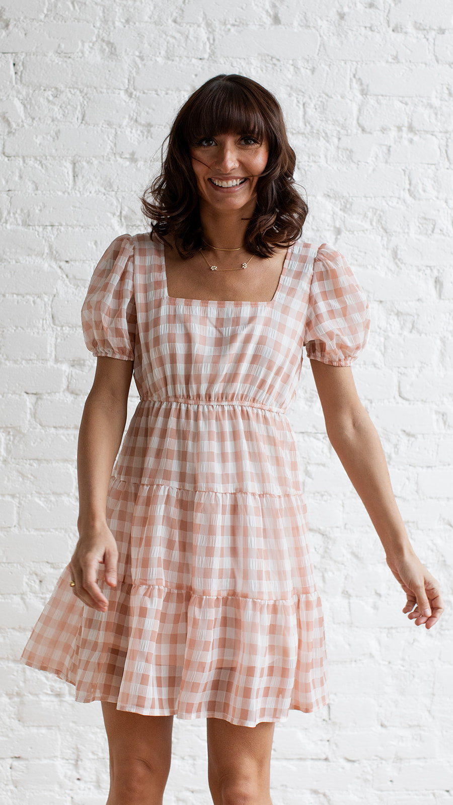 Blu Pepper Georgia Gingham Dress - Pink/White Gingham Blu Pepper Georgia Gingham Dress - Pink/White Gingham