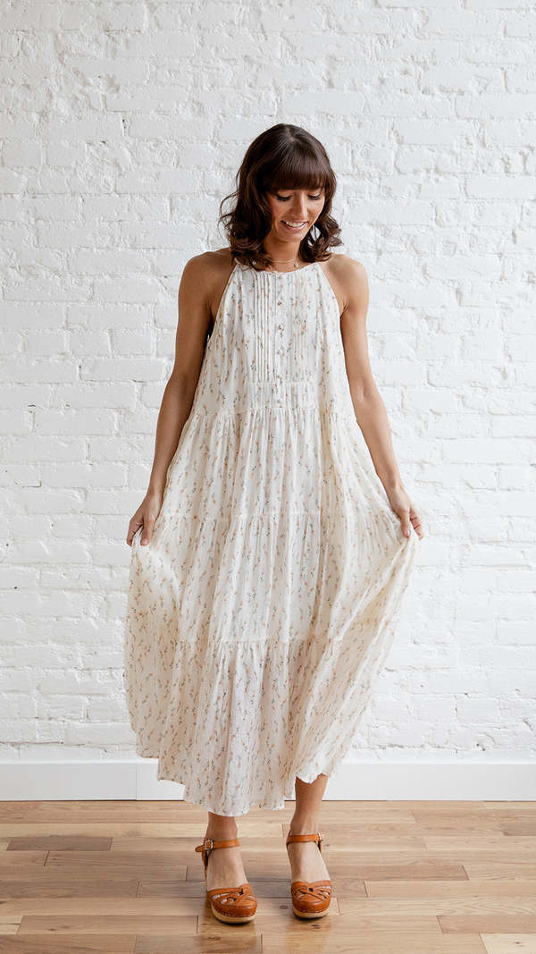 blu pepper white dress Blu Pepper White Floral Print Tulip Hem Maxi Wrap Dress – ReFINE309 main image 1