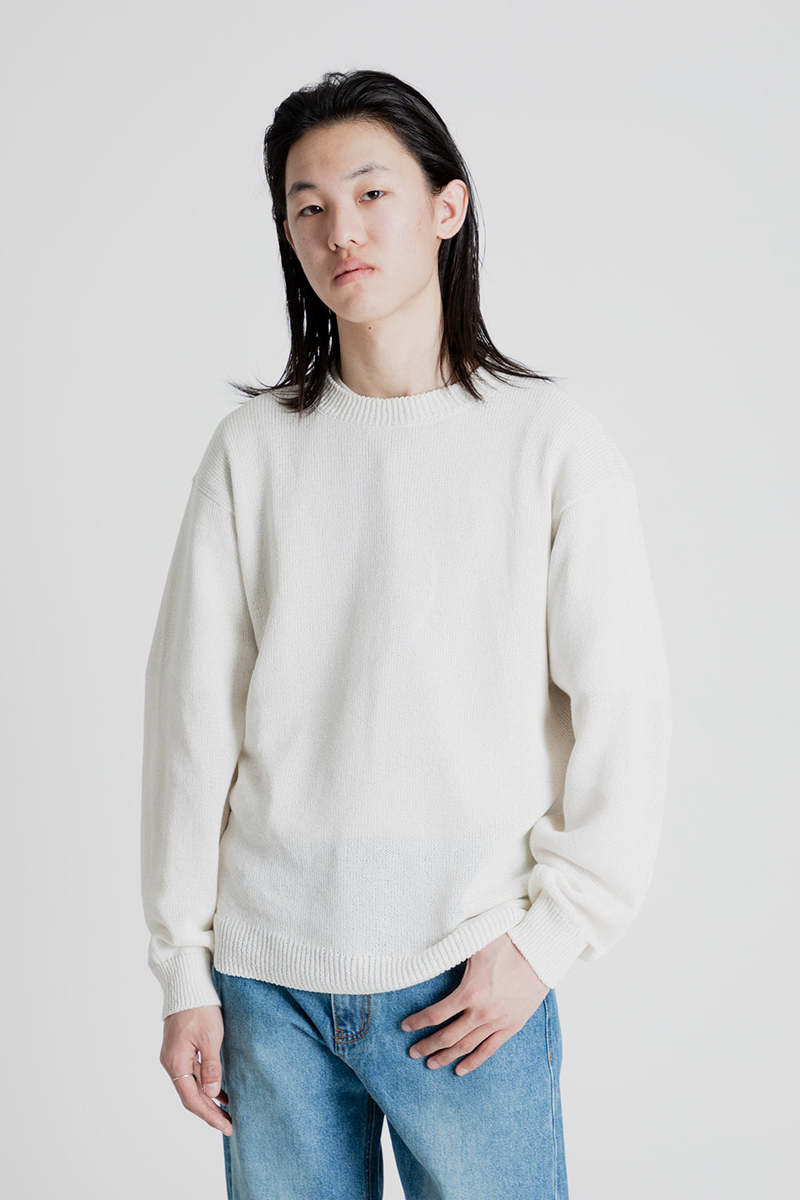 トップス KAPTAIN SUNSHINE washicotton Knit 23ss KAPTAIN SUNSHINE Washi Cotton Crewneck Pullover - White
