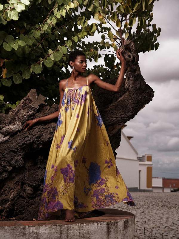 Thierry Colson Zenobia Printed Cami Dress - Chartreuse/Purple