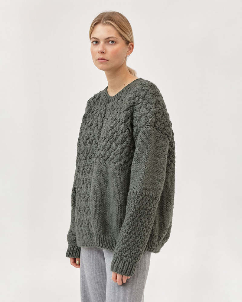 Heartbreaker: Speckled Grey Wool Sweater
