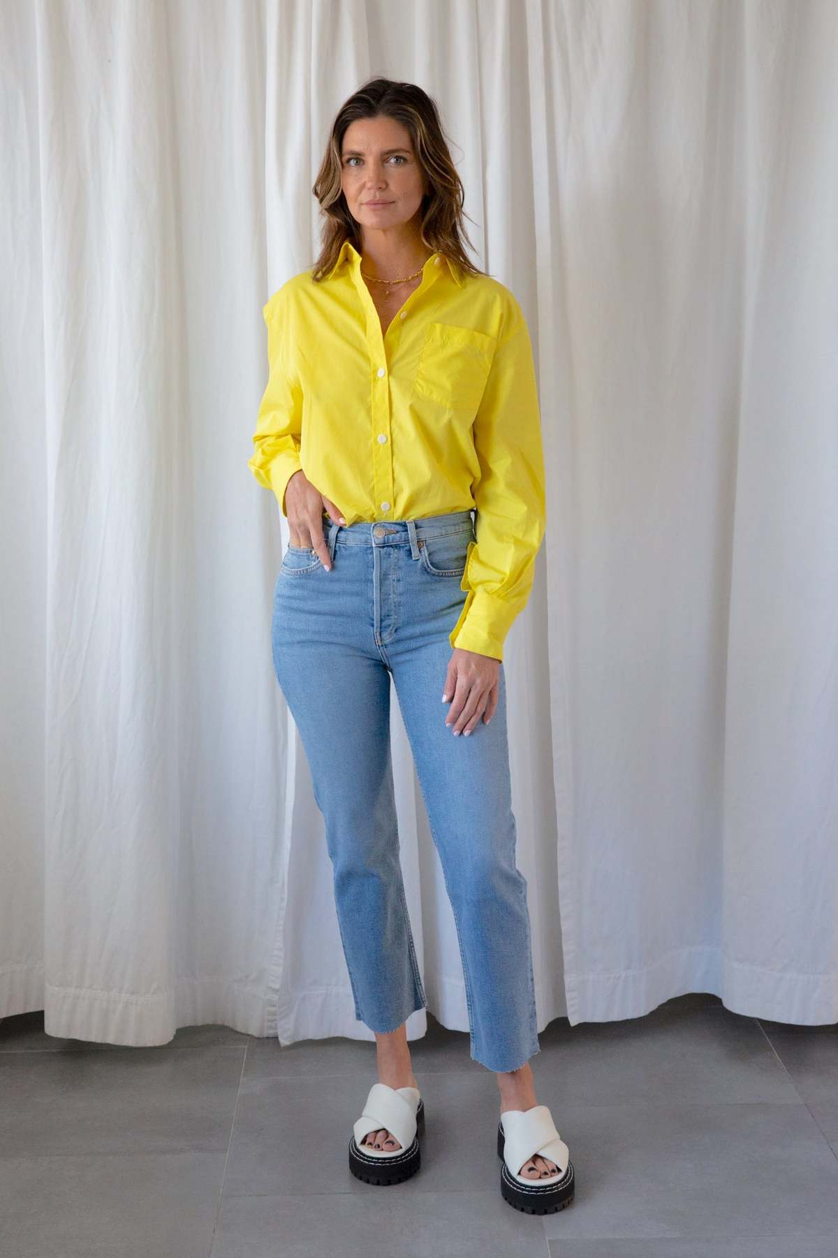 MARIA McMANUS Oversized Tunic Shirt - Acid Yellow | Garmentory