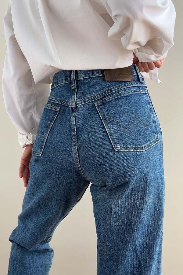 Vintage Wrangler Cotton Denim Jeans - Medium Wash | Garmentory