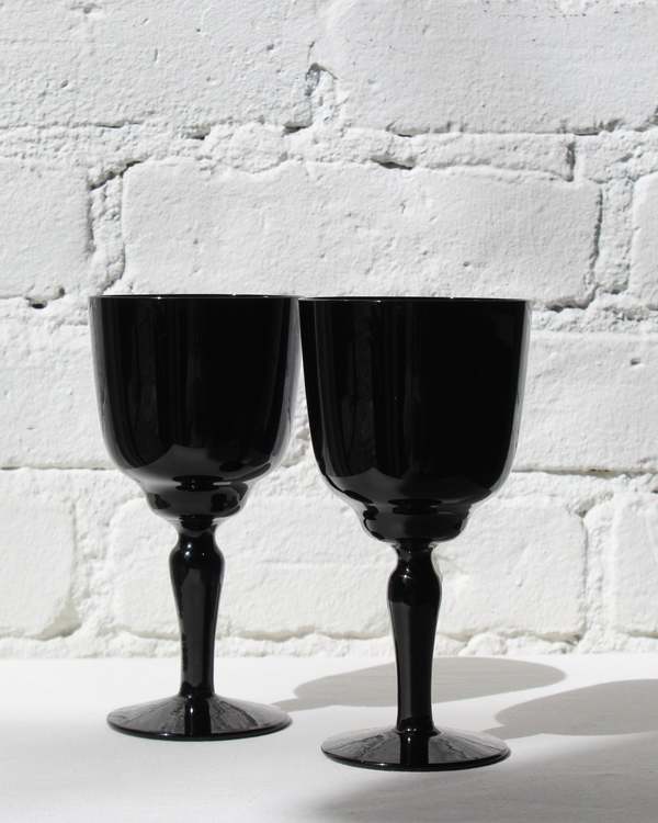 9 CHRISTOPHER Black Crystal Goblets Large Set of 2 Garmentory
