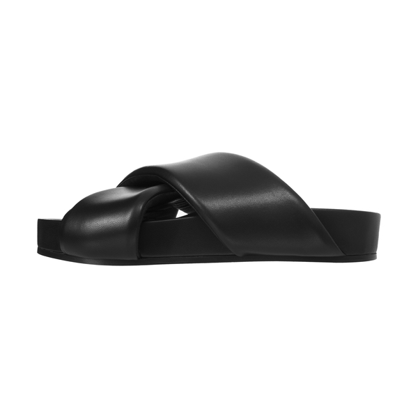 Jil Sander Cross-strap leather sandals - Black | Garmentory