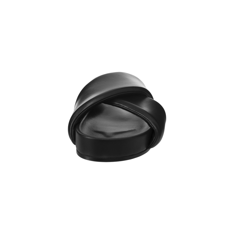 Jil Sander Cross-strap leather sandals - Black | Garmentory