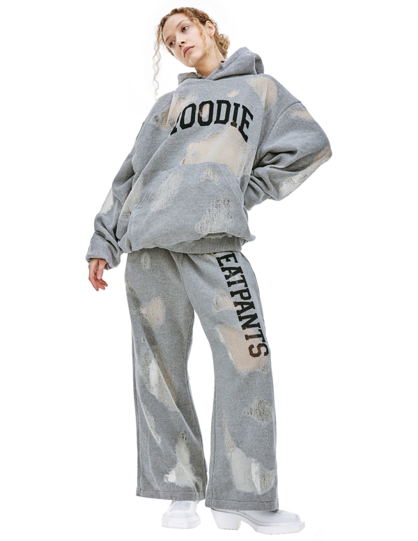 Doublet Ripped Off Knit Hoodie - Gray | Garmentory Doublet Ripped Off Knit Hoodie - Gray | Garmentory