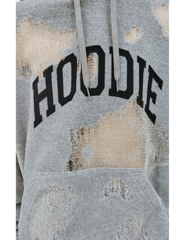 Doublet Ripped Off Knit Hoodie - Gray | Garmentory