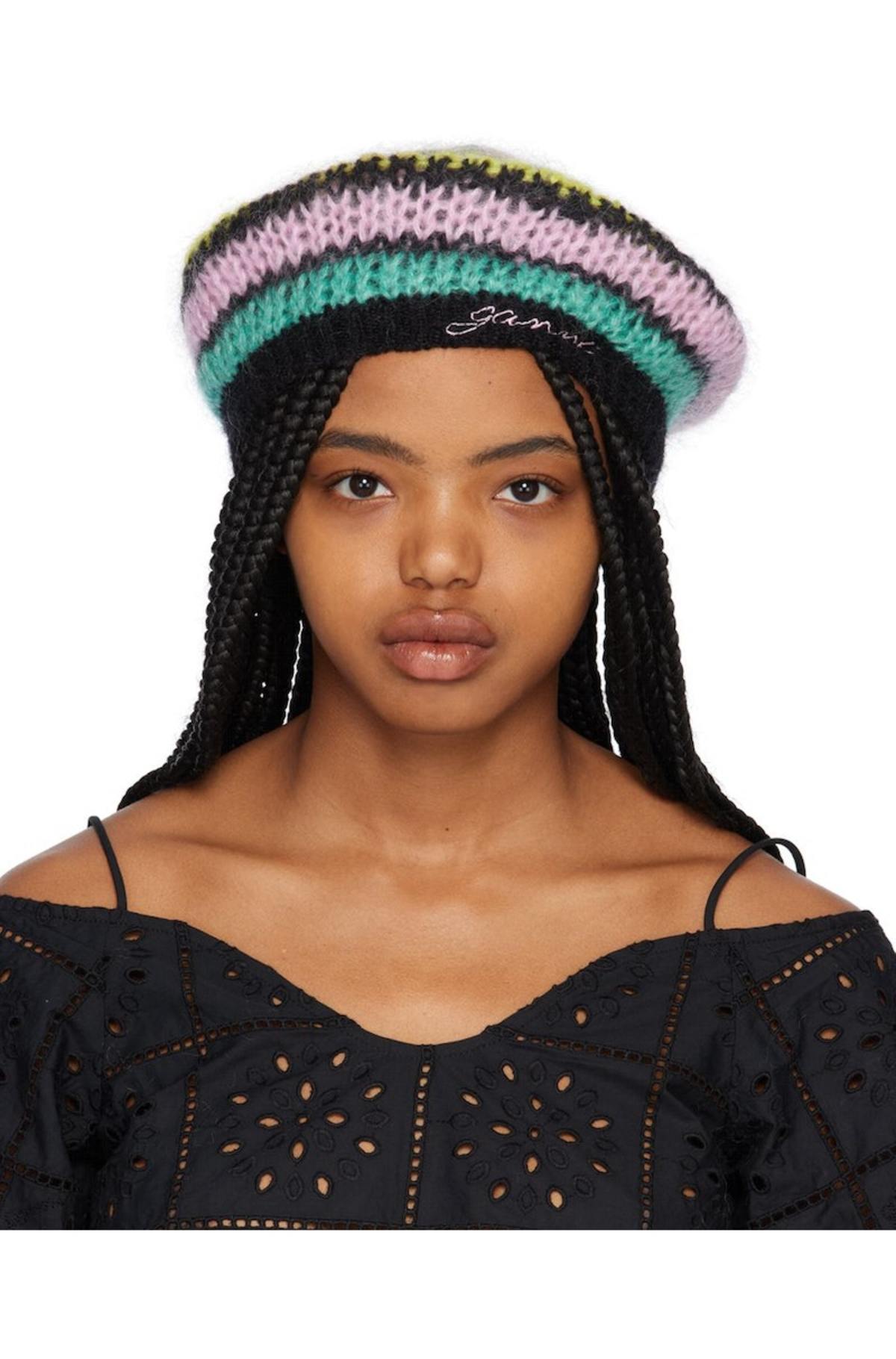 Ganni Striped Beret - Multicolor | Garmentory
