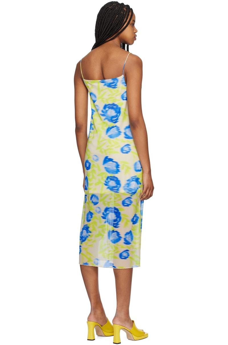 【関税＆送料込み】Ganni Printed Midi Dress GANNI Printed Midi Dress - Strong Blue | Garmentory