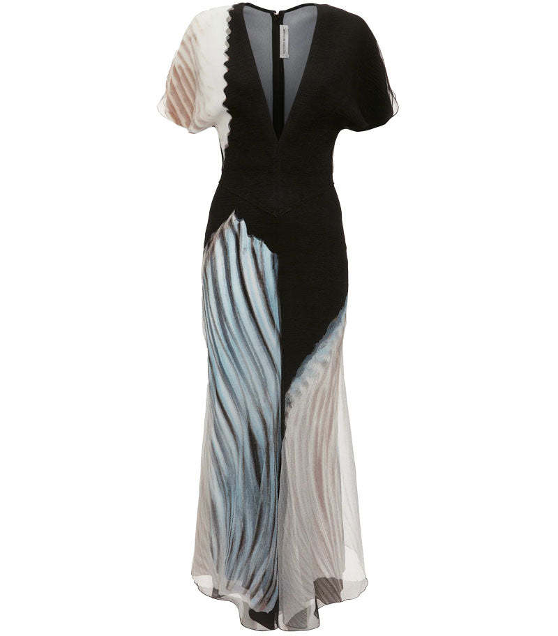 関税込■Victoria Beckham■Ruched シルクシフォンマキシドレス Ruched silk chiffon maxi dress in red - Victoria Beckham
