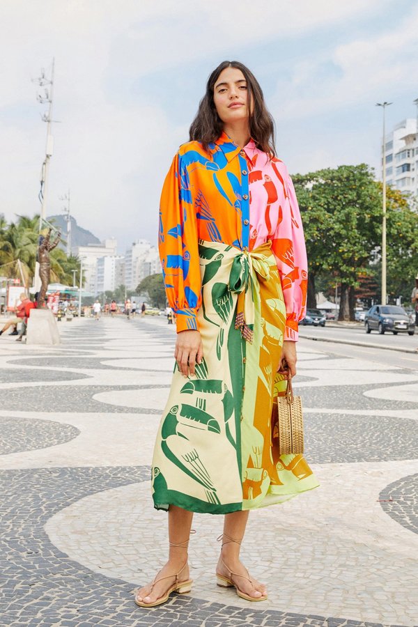 Farm Rio Toucans Midi Dress - Mixed Rainbow | Garmentory