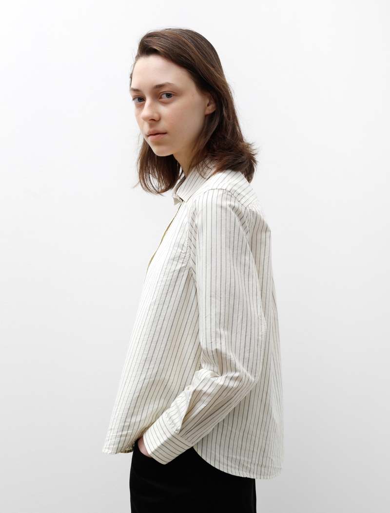 Margaret Howell｜ (MHL SIMPLE T-SHIRT - WHITE (MHSP0527Y White cotton linen simple t shirt | MHL. by Margaret Howell