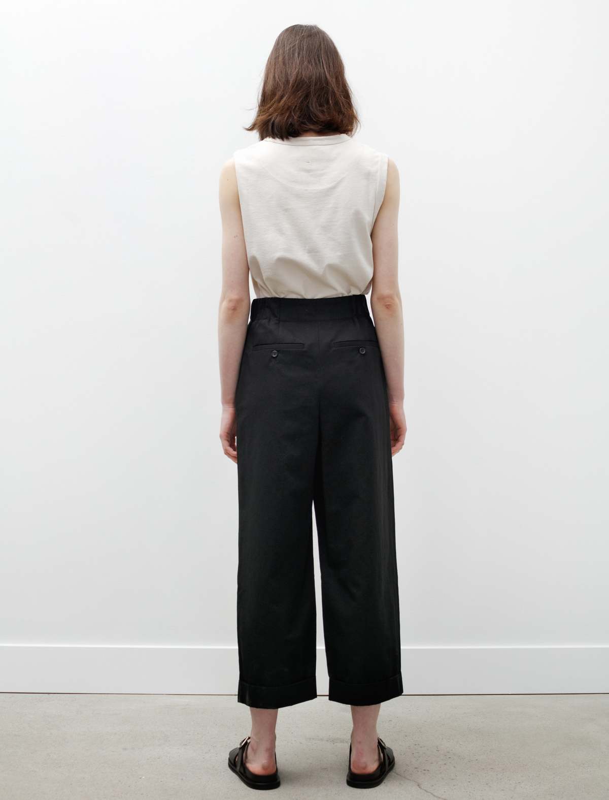 【MARGARET HOWELL】LINEN WIDE TROUSERS Margaret Howell Relaxed Crop Trousers Cotton Linen Twill