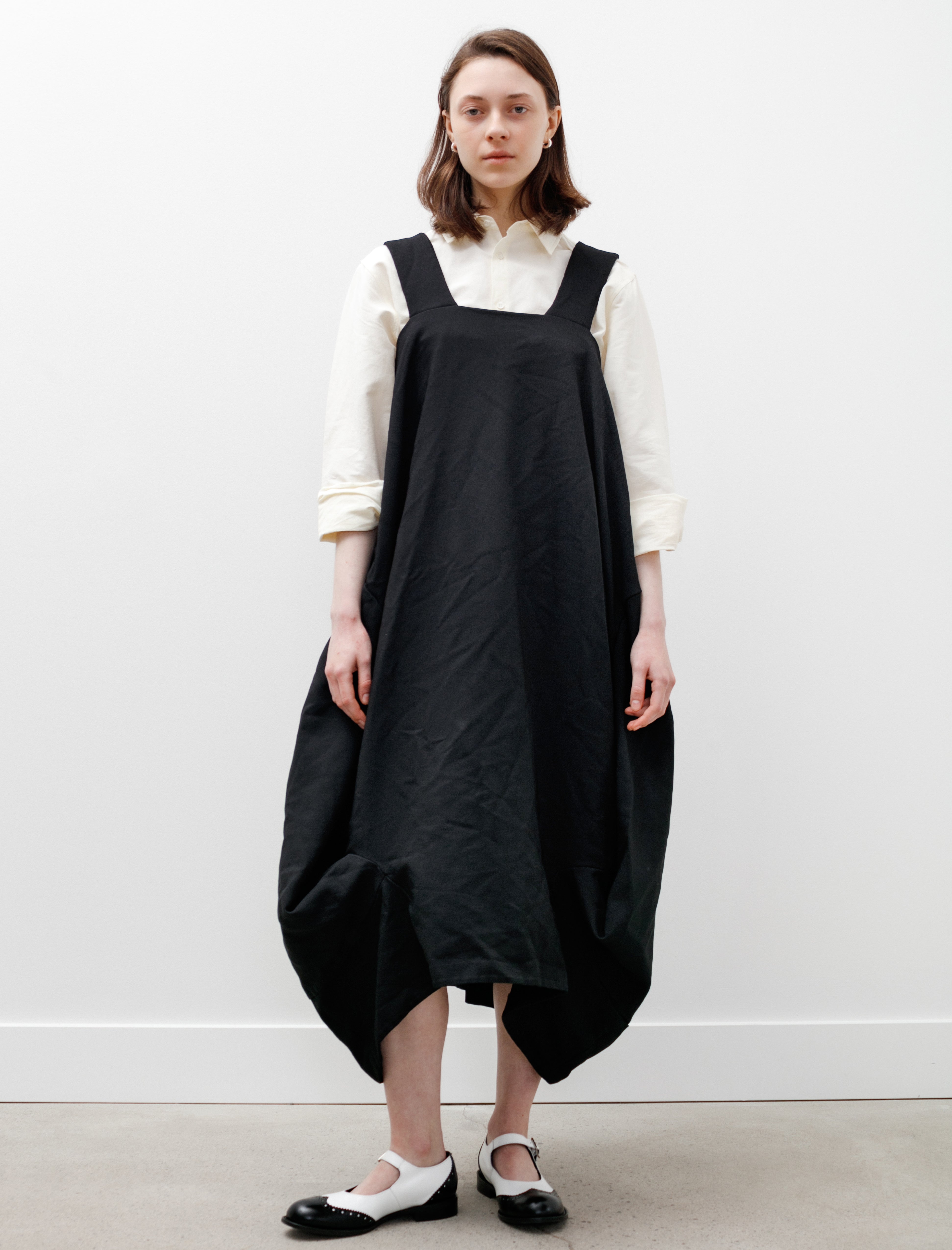 ワンピース COMME des GARCONS apron dress 19SS BLK Comme des Garçons Round Hem Apron Dress - Black | Garmentory