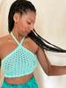 abacaxi Knit Openwork Halter Top - Thumbnail 6