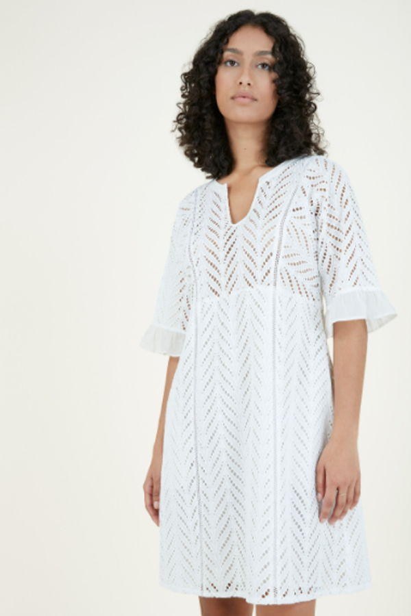 Cotélac Coquette Eyelet Dress - Ecru