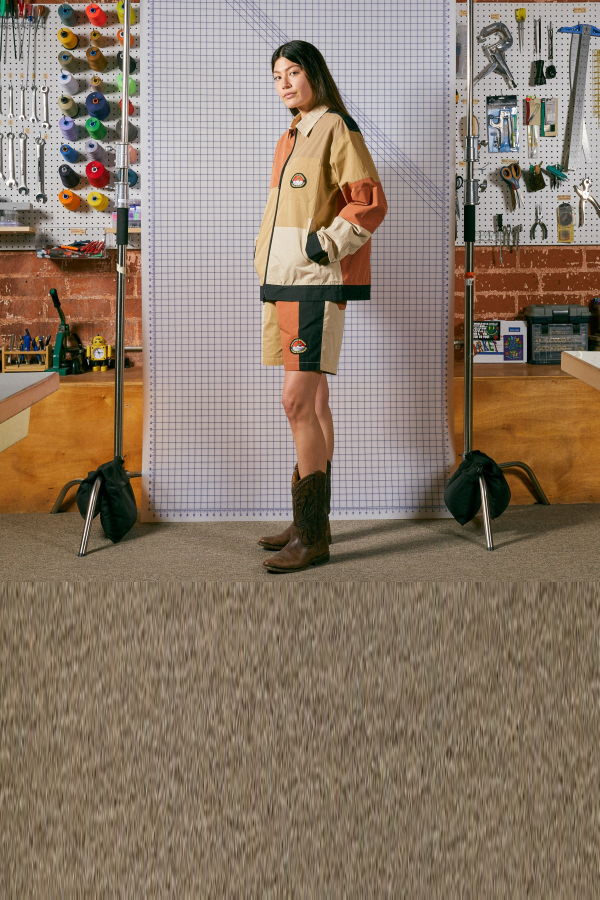 MARKET GORP PATCHWORK TECH SHORTS - ACORN