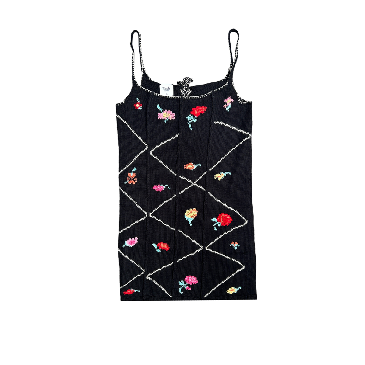 Tach ARYA HAND EMBROIDERED MINI DRESS - BLACK