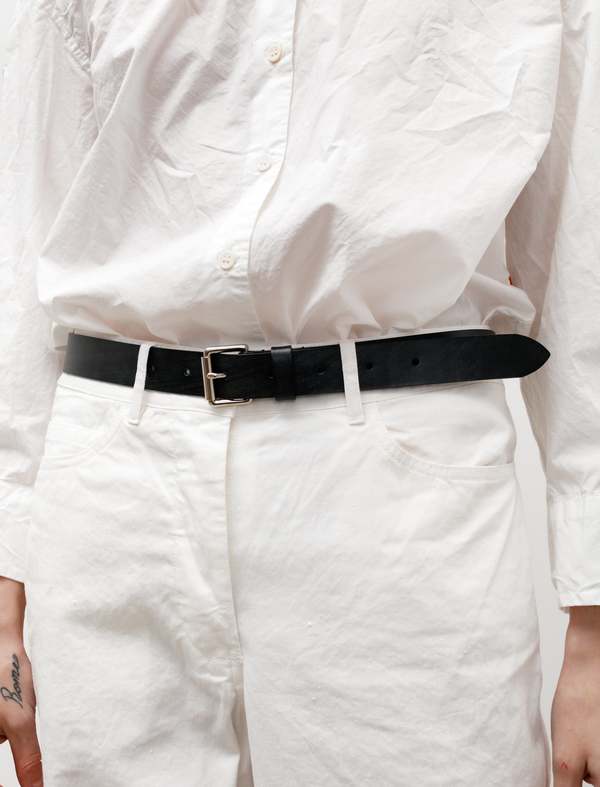 MARGARET HOWELL レザー　ベルト　ブラック MARGARET HOWELL/ROLLER BUCKLE BELT(BLACK)