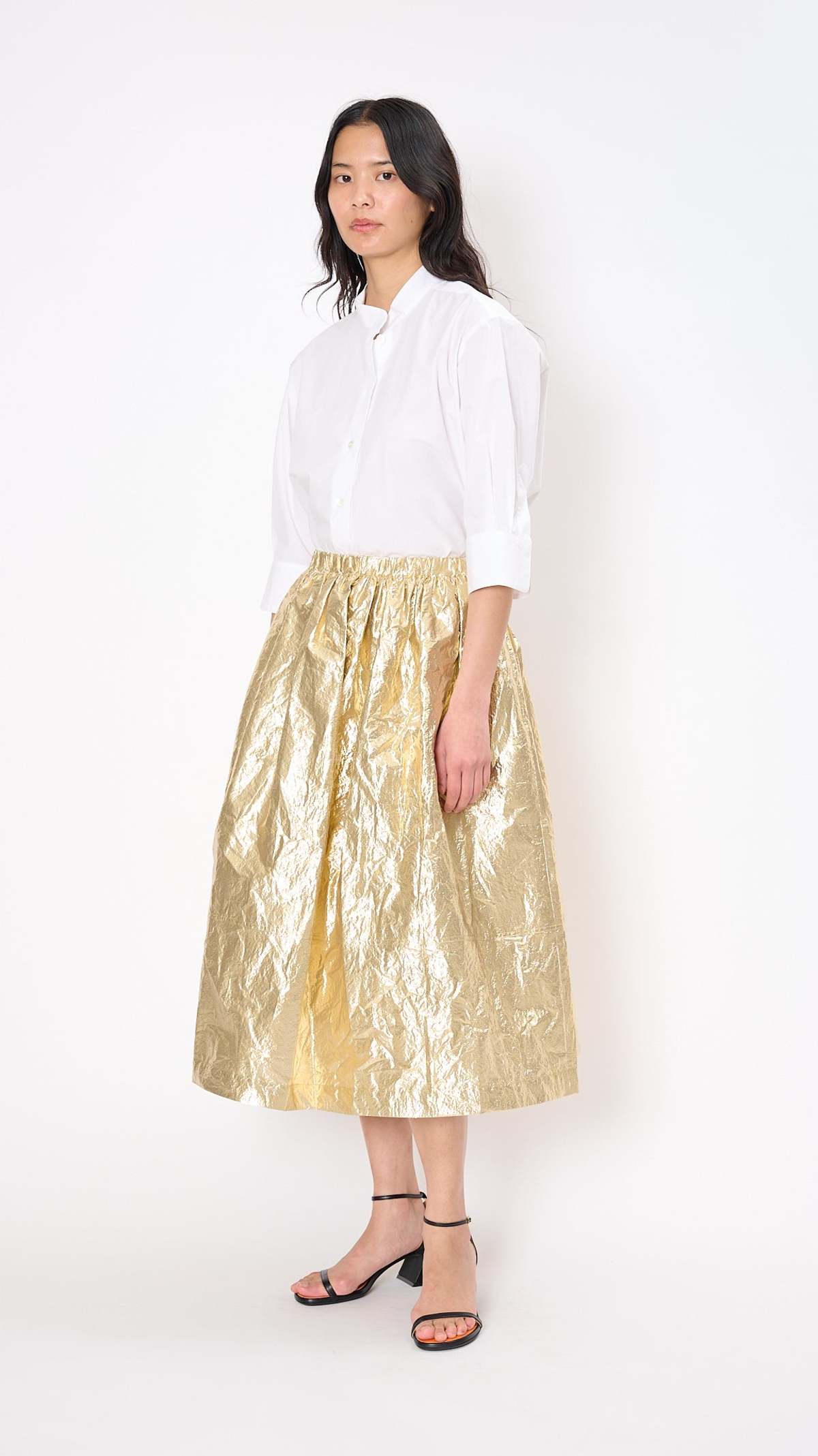 Sara Lanzi Gathered Skirt - Gold - Image 2 of 4