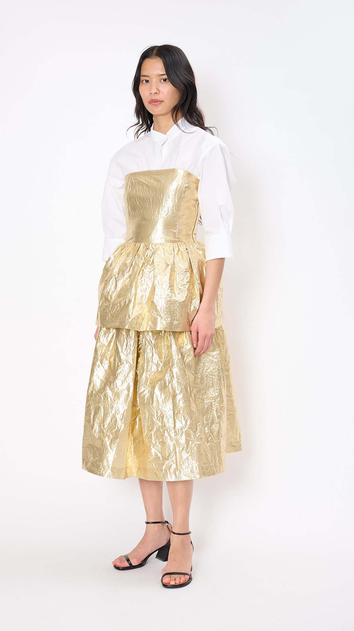 Sara Lanzi Ruffled Top - Gold - Image 2 of 4