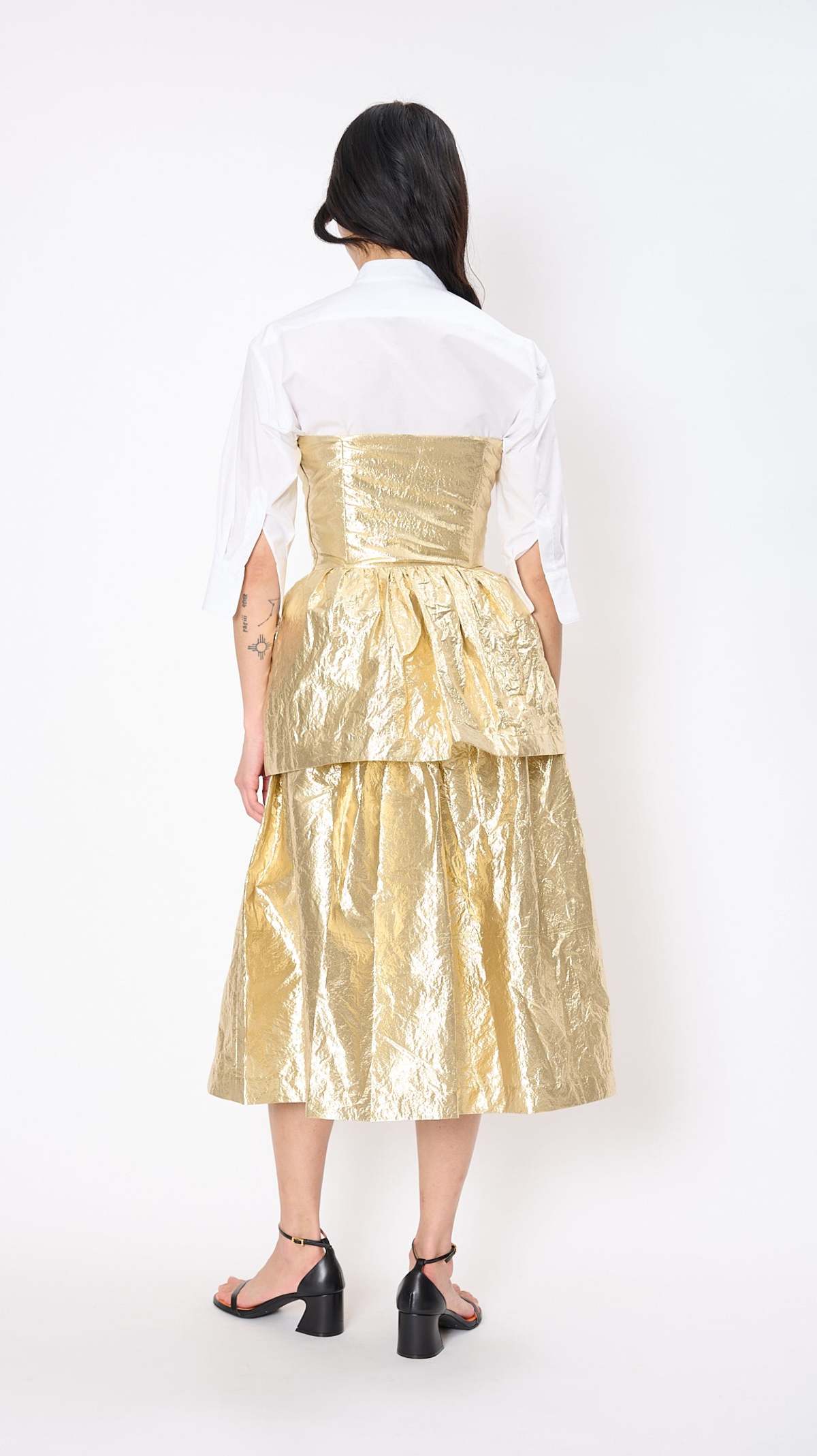 Sara Lanzi Ruffled Top - Gold - Image 3 of 4