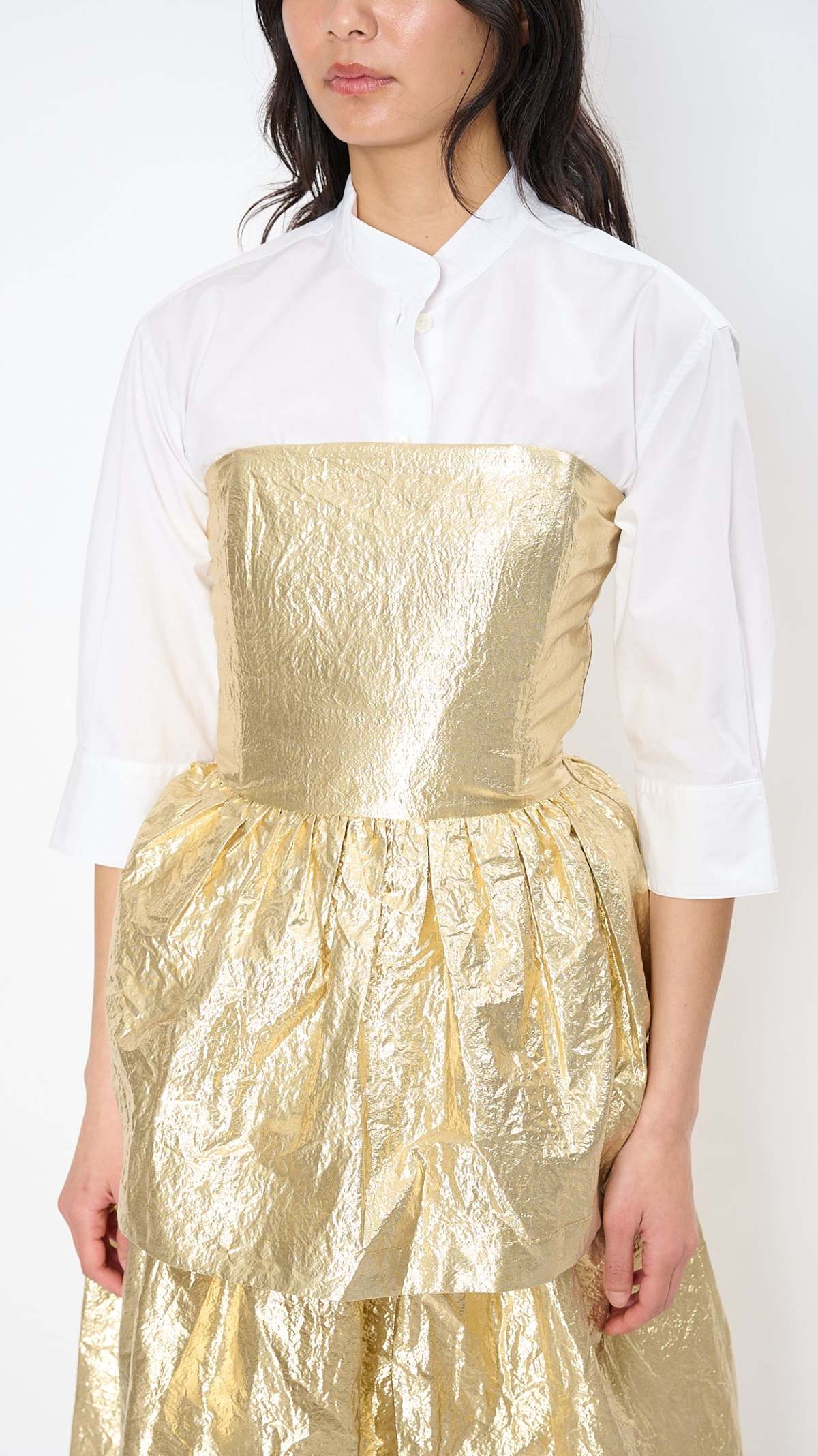 Sara Lanzi Ruffled Top - Gold - Image 4 of 4