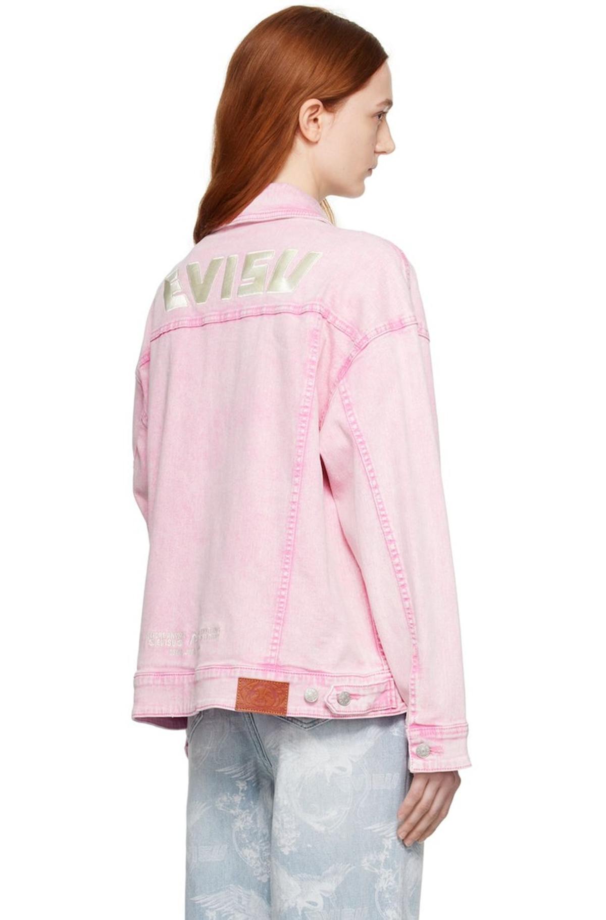 Evisu Embroidered Denim Jacket - Pink | Garmentory