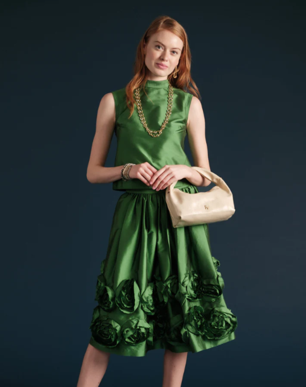 Frances Valentine Colette Shell Shantung - Kelly Green | Garmentory