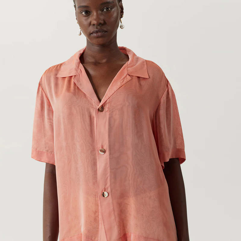 Rejina Pyo Marty Silk Chiffon Shirt - Orange | Garmentory
