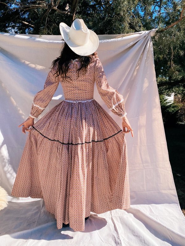 VINTAGE 1970 OUT OF LOVE WESTERN PRAIRIE DRESS  XS-S | Garmentory