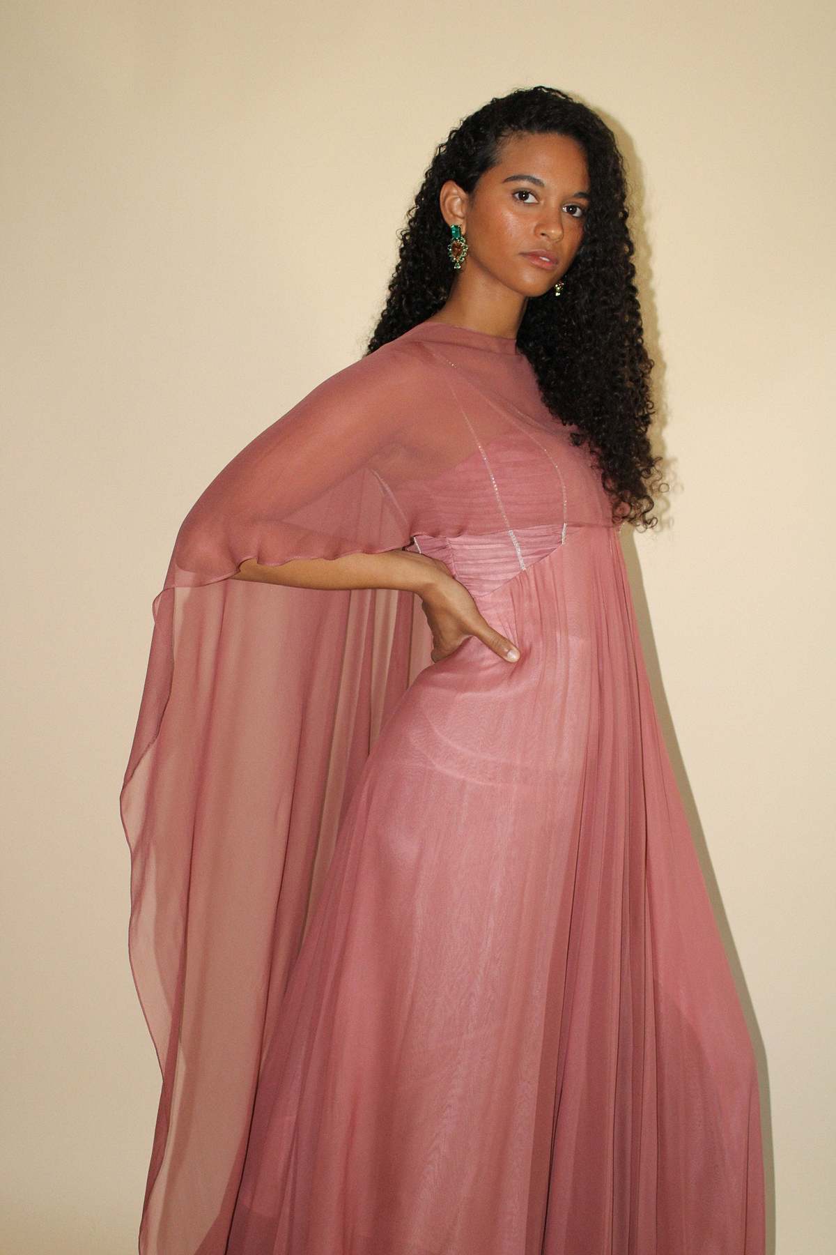 Layered Chiffon Dress - Rose/Blush | Garmentory