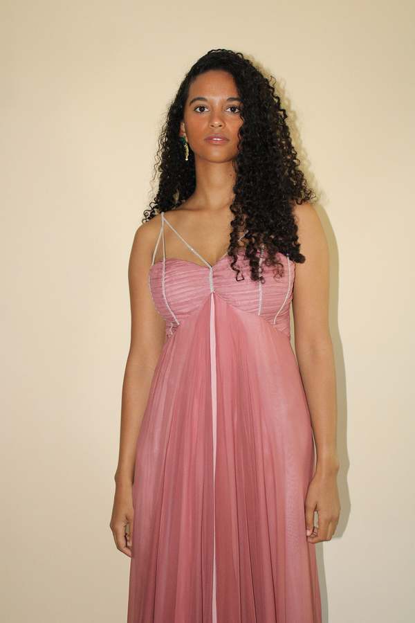 Layered Chiffon Dress - Rose/Blush | Garmentory