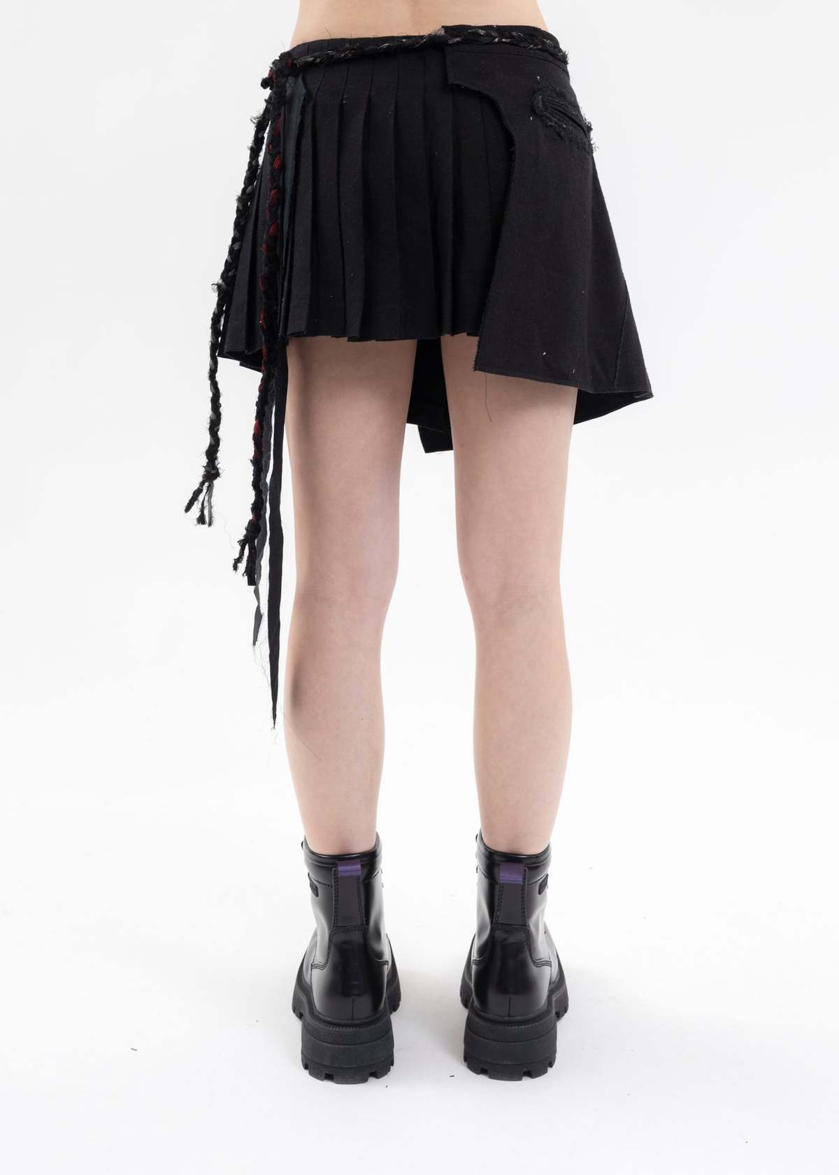 BLACK PLEATED WRAP SKIRT | Garmentory