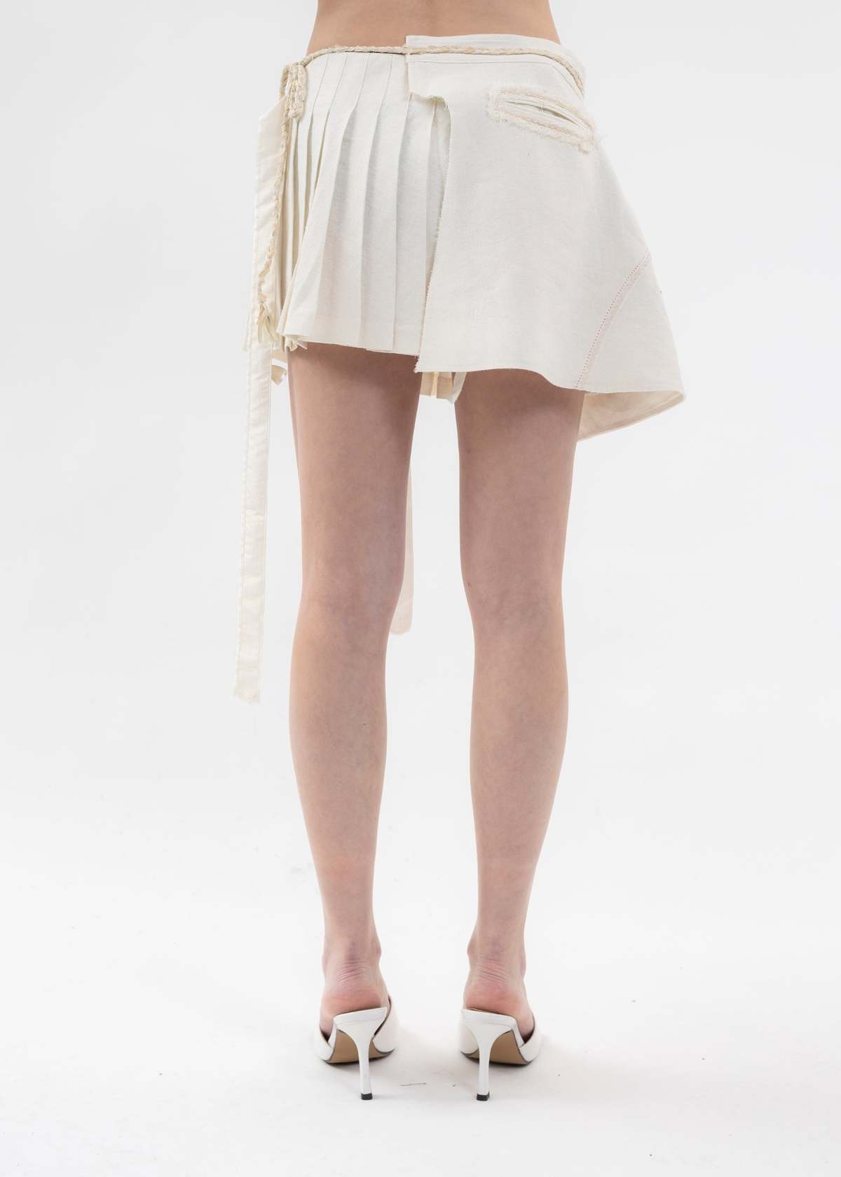 Pleated Wrap Skirt with Oversized Bow - Yellow main image 0