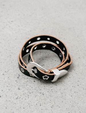 Our Legacy 2cm Flowers Belt - Black Leather | Garmentory